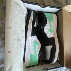 Jordan Air 1 Low in Black and Green Glow